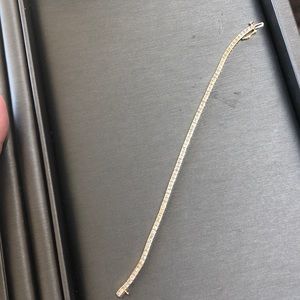 Genuine Diamond Tennis Bracelet-14k Gold
